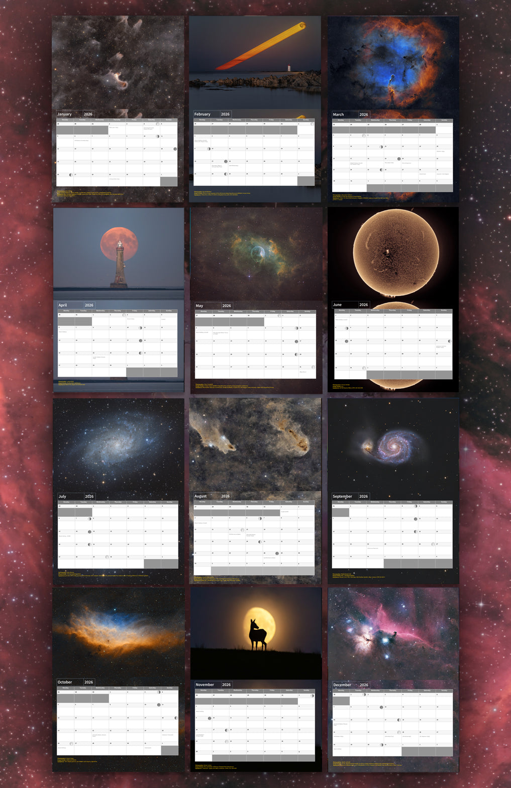 Astrofotografie-Club Irland – Kalender 2026