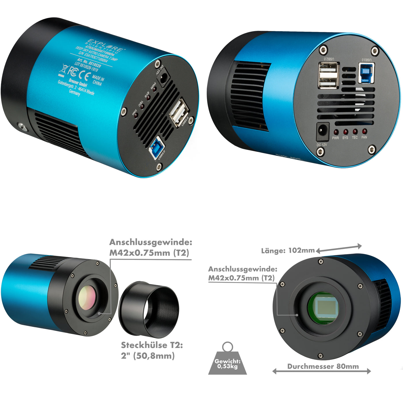 Explore Scientific Deep Sky 7.1MP Astro Camera - Colour